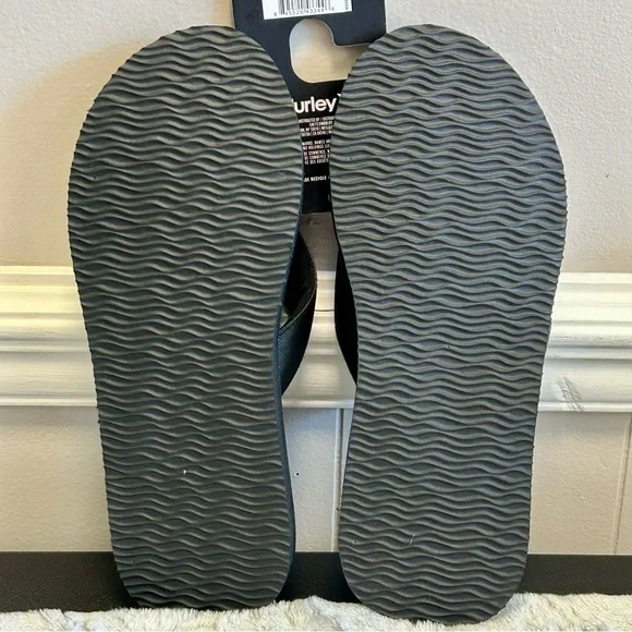 Hurley Black and Gray Flip Flops Men’s Sz 7, 8 or 9 NWT - Picture 5 of 8